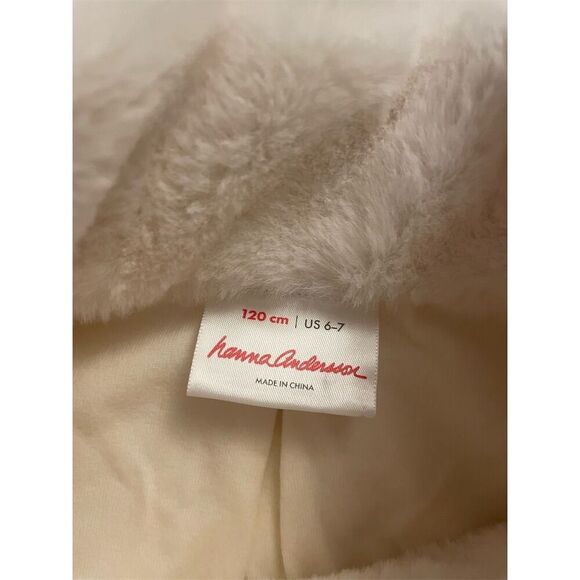Hanna Andersson Ivory All Fur It Vest Size 6-7 / 120cm Button Closure - Picture 3 of 4